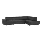 Ülőgarnitúra, sötétszürke, szövet Stark, jobbos, MAVIS