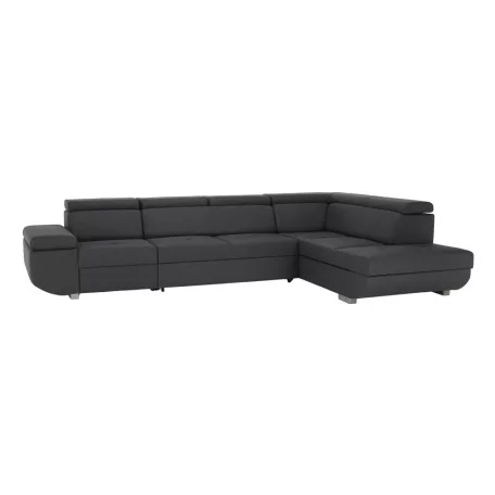 Ülőgarnitúra, sötétszürke, szövet Stark, jobbos, MAVIS