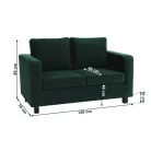 Teljesen kárpitozott heverő, smaragd szövet, LUANA