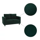 Teljesen kárpitozott heverő, 3-as ülés, smaragd szövet, LUANA
