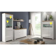 LED világítás, 4-pontos, fehér, ARYAN/LINDY/VILGO