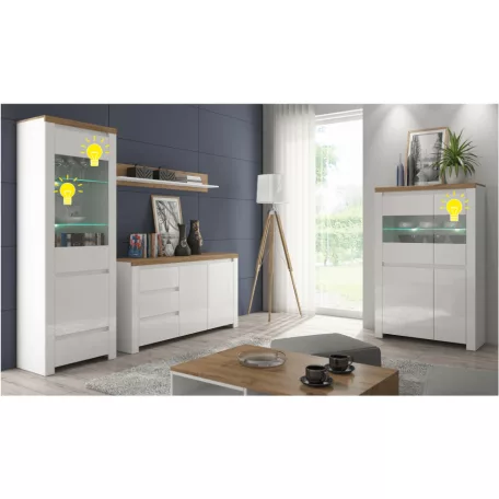 LED világítás, 4-pontos, fehér, ARYAN/LINDY/VILGO