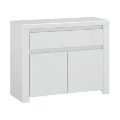 Komód 2D1S, fehér fényes, LINDY