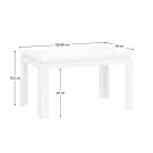 Széthúzható asztal, fehér, 135-184x86 cm, LINDY