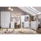 Szekrény 4D, fehér fényes, LINDY