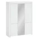 Szekrény 5D tükörrel, fehér fényes, LINDY