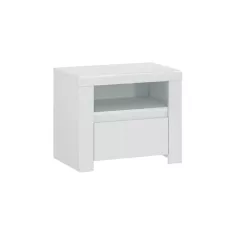 Éjjeliszekrény 1S, fehér fényes, LINDY