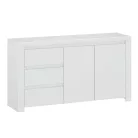 Komód 2D3S, fehér fényes, LINDY