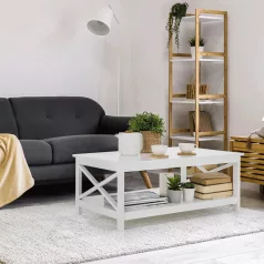 Dohányzóasztal, fehér, EDRIA