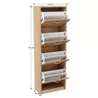 Négyrészes cipősszekrény, tölgy sonoma/fehér, VIVAT NEW TYP 3