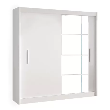 Szekrény tolóajtókkal, fehér, 180x215, LOW