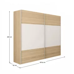 Szekrény tolóajtóval, tölgy sonoma/fehér, GABRIELA NEW