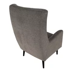 Füles fotel, szürke/fekete, SAMY