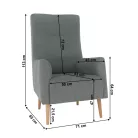 Füles fotel, mentol/tölgy, SAMY