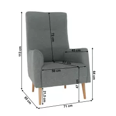 Füles fotel, mentol/tölgy, SAMY