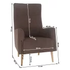 Füles fotel, barna/tölgy, SAMY