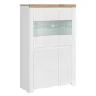 Vitrin 2D2W, fényes fehér/wotan tölgy, VILGO