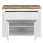 Komód 2D1S, fényes fehér/wotan tölgy, VILGO