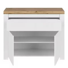 Komód 2D1S, fényes fehér/wotan tölgy, VILGO