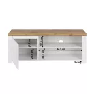 TV asztal 1D/160, fényes fehér/wotan tölgy, VILGO