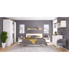 Fali polc 160, fehér/wotan tölgy, VILGO