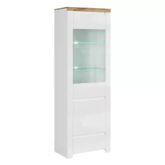 Vitrin 1D1W1S, fényes fehér/wotan tölgy, VILGO