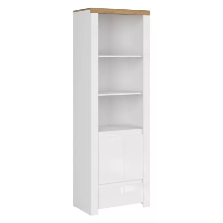 Polcállvány 1D1S, fényes fehér/wotan tölgy, VILGO