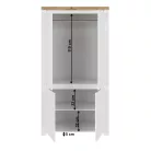 Szekrény 4D, fényes fehér/wotan tölgy, VILGO