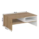 Dohányzóasztal 90, fehér/wotan tölgy, VILGO