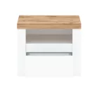 Éjjeliszekrény 1S, fényes fehér/wotan tölgy, VILGO