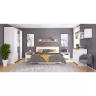 Számítógépasztal 1D1S/120, fényes fehér/wotan tölgy, VILGO