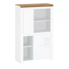 Polcállvány 2D, fényes fehér/wotan tölgy, VILGO