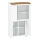 Polcállvány 2D, fényes fehér/wotan tölgy, VILGO