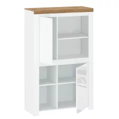 Polcállvány 2D, fényes fehér/wotan tölgy, VILGO