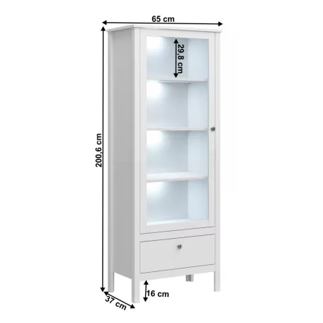 Vitrin 1W1S, fehér, OLJE