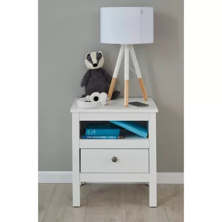 Éjjeliszekrény 1S, fehér, OLJE
