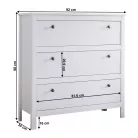 Komód 3S, fehér, OLJE