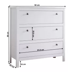 Komód 3S, fehér, OLJE