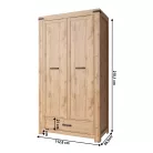 Szekrény 2D1S, wotan tölgy, MORATIZ