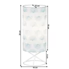 Asztali lámpa, fém/fehér textil lámpaernyő, AVAM