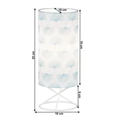 Asztali lámpa, fém/fehér textil lámpaernyő, AVAM