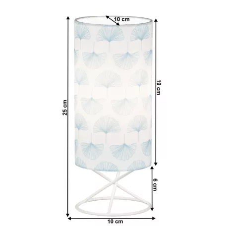 Asztali lámpa, fém/fehér textil lámpaernyő, AVAM
