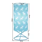 Asztali lámpa, fém/kék textil lámpaernyő, AVAM