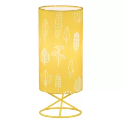 Asztali lámpa, fém/sárga textil lámpaernyő, AVAM