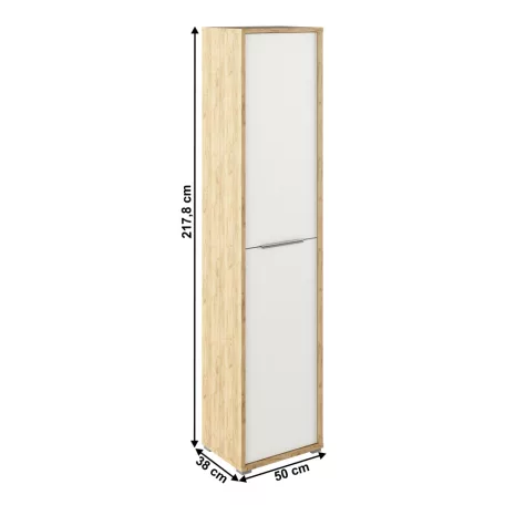 Magas  polcos szekrény, artisan tölgy/fehér, RIOMA TYP 06