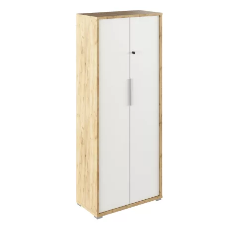 Szekrény zárral, artisan tölgy/fehér, RIOMA  TYP 31