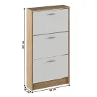 Cipősszekrény, 3 soros, sonoma tölgy/fehér, MOBI 13