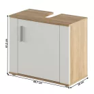 Szekrény mosogató alá, sonoma tölgy/matt fehér, LESSY NEW 02