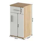 Alsó szekrény, sonoma tölgy/matt fehér, LESSY NEW 03