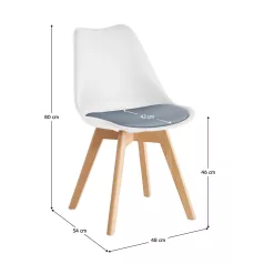 Szék, fehér/szürke/bükk, BALI 2 NEW